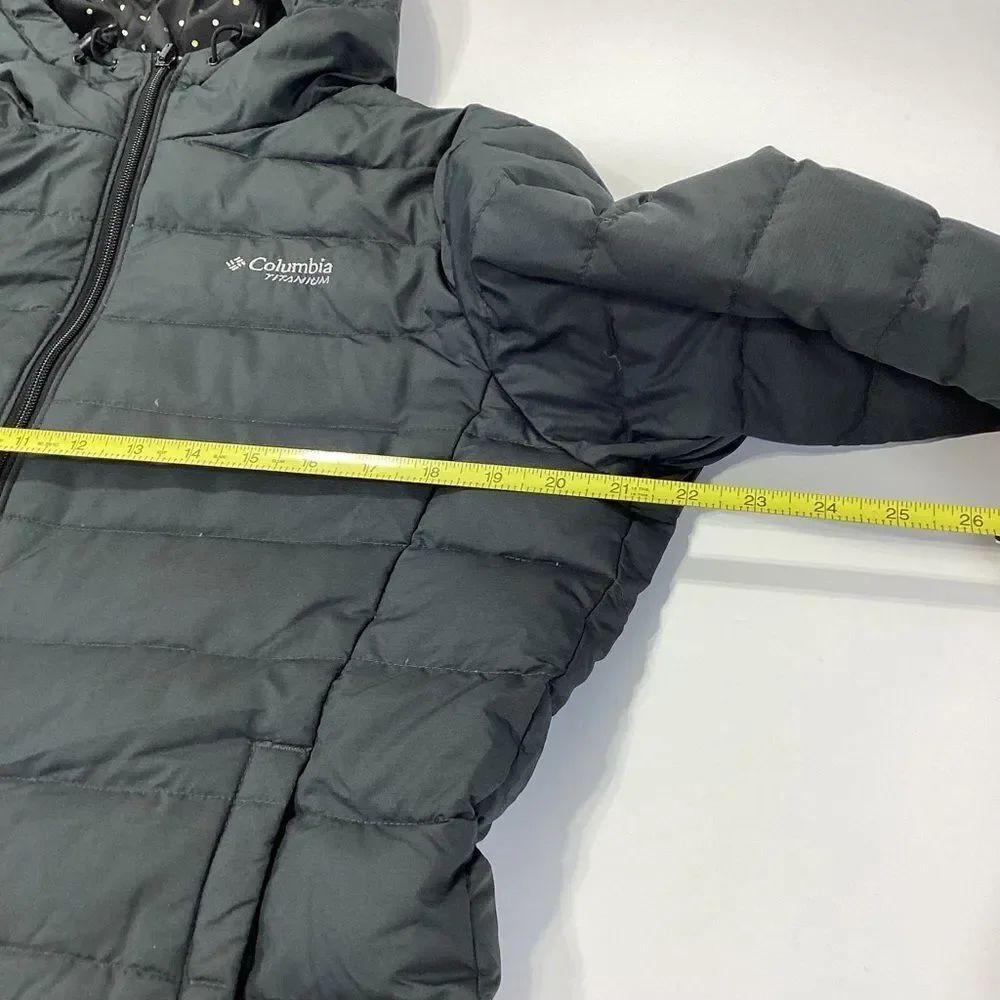 Columbia Down Puffer Reversable Coat Gray and Polka Dot Women’s Size L - Picture 12 of 14